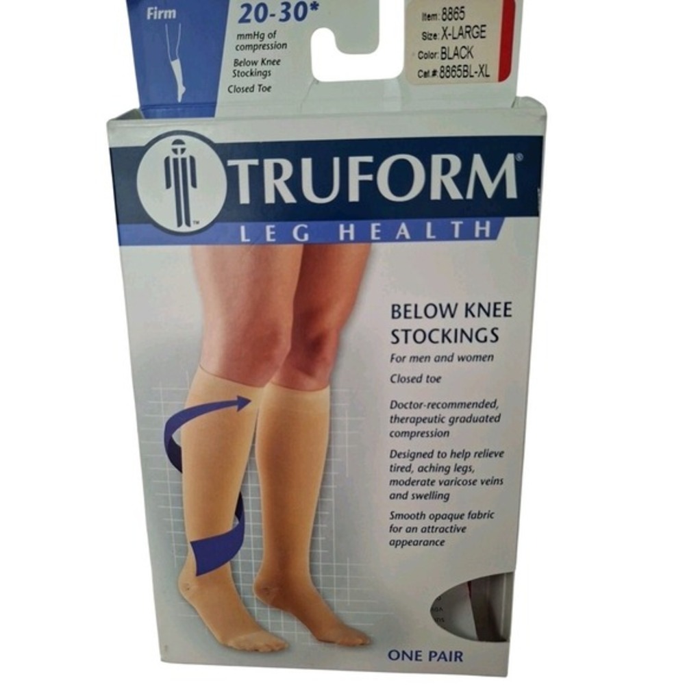 Truform Compression Garment Stockings Firm 20-30 Closed Toe Below Knee XL